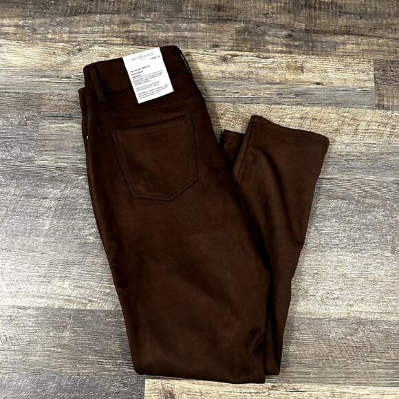 Westbound Womens Brown Solid suede Super Stretch Comfort High Rise Skinny Sz 14W - Picture 2 of 5